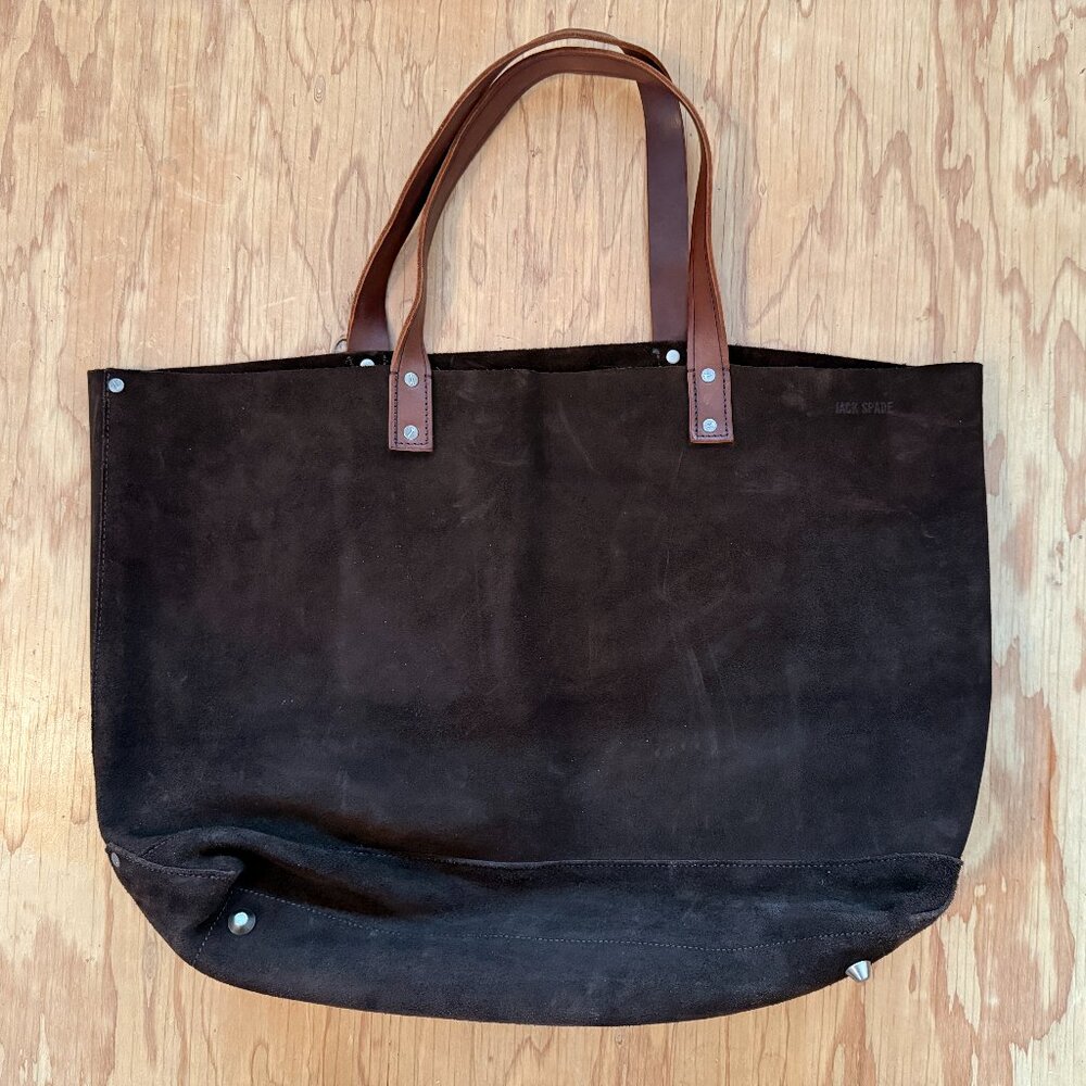 Jack Spade Suede Tote Bag, Chocolate Brown